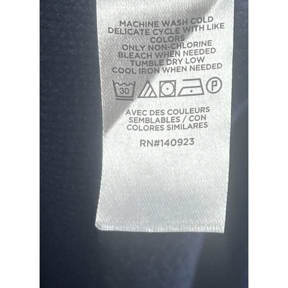 Loft Ruffle Neck Sweater Womens XL Navy Button Up Cardigan Workwear Fall Casual - Picture 11 of 12